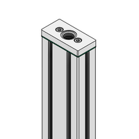 32-459012N-1 MODULAR SOLUTIONS PNEUMATIC PLATE 45MM X 90MM WITH GASKET 1/2 NPT THREADED CENTER THRU HOLE